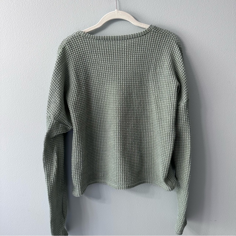 Green Sweater Shirt Size Small Lagenlook - Picture 3 of 5
